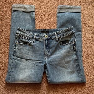 EUC Silver Jeans Medium Wash Cropped Denim w/Cuff Nordstrom